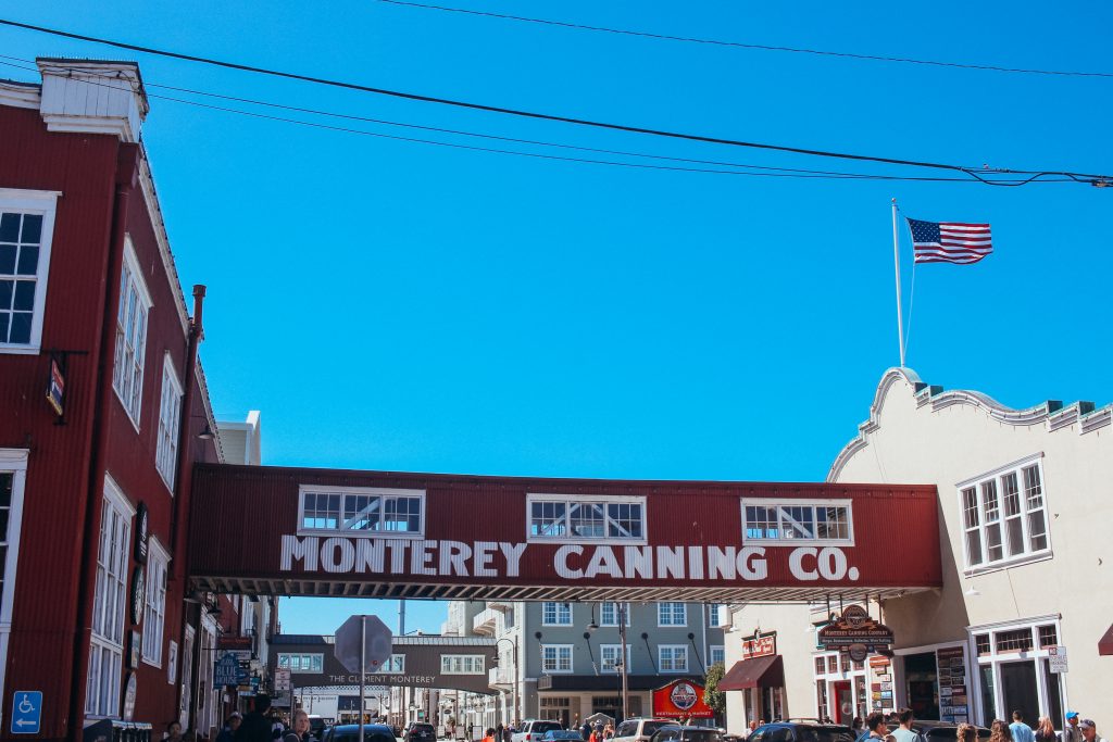 Red Monterey Canning Co sign over road