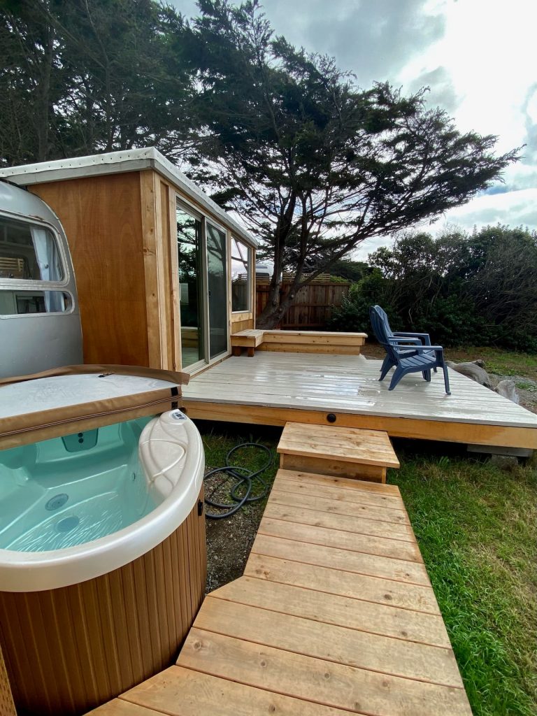 This Airbnb on the Oregon coast is a Airstream trailer mixed with a cottage for extra room