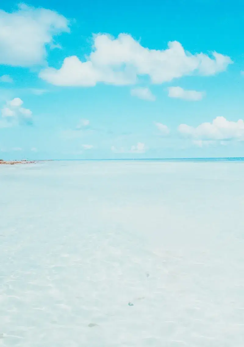 Bright blue and white water at a sandbar in Key West Florida