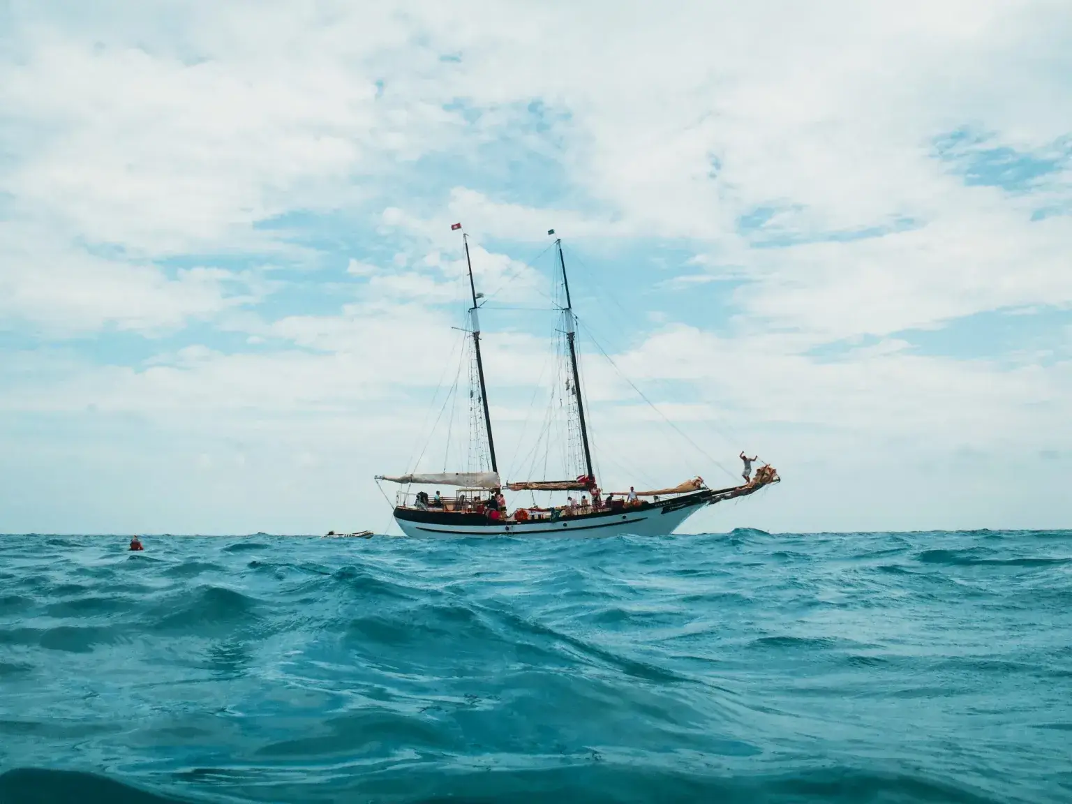Schooner on the open ocean. Sailing on a schooner is a top thing to do in Key West, Florida