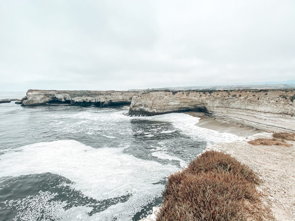 Large white cliffs along California coast at Wilder Ranch California State Park