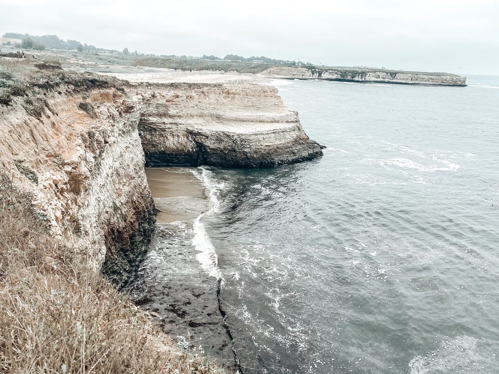 Large white cliffs along California coast at Wilder Ranch California State Park