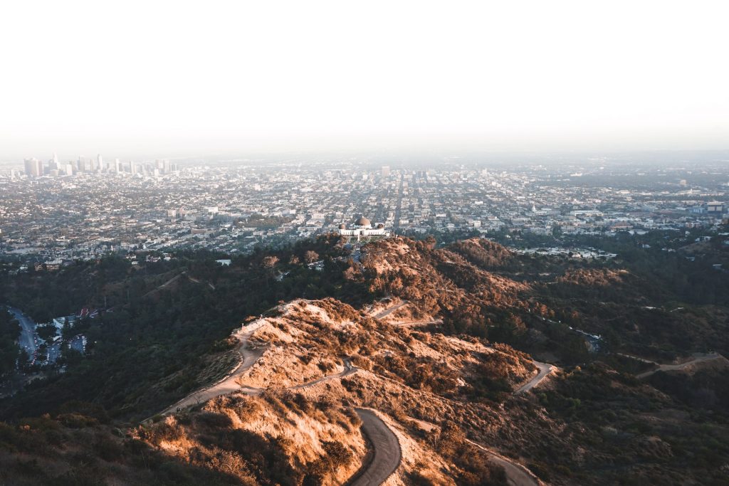 Griffith Observatory from Mount Hollywood Trail, one of the best hiking trails in Los Angeles