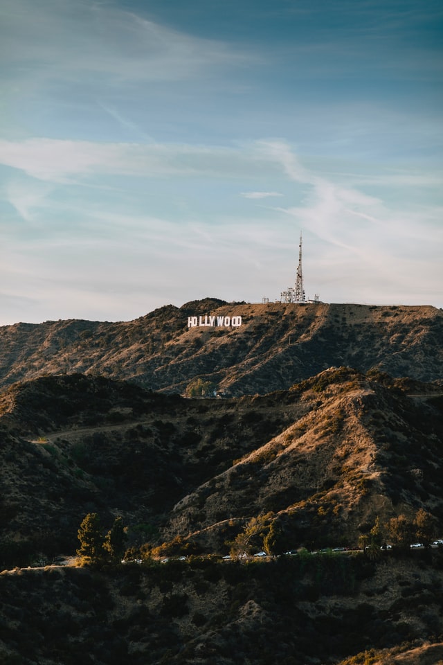 Hollywood sign on a hill on one of the best hiking trails in Los Angeles