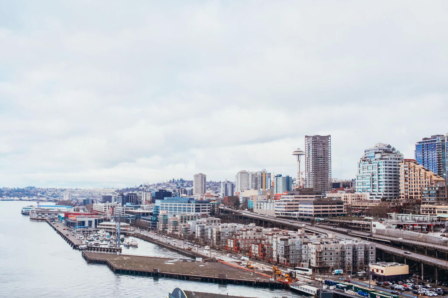 View of Seattle harbor and skyline
