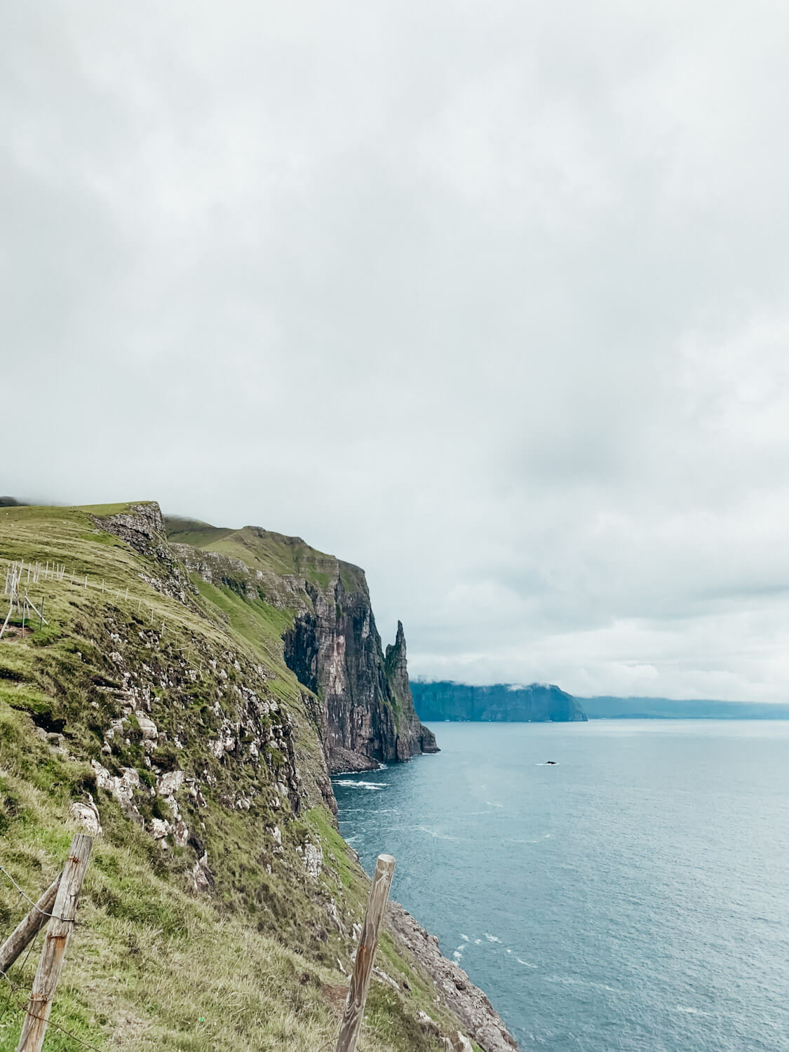 Sea cliffs in the Faroe Islands: Witches Finger Sea Stack