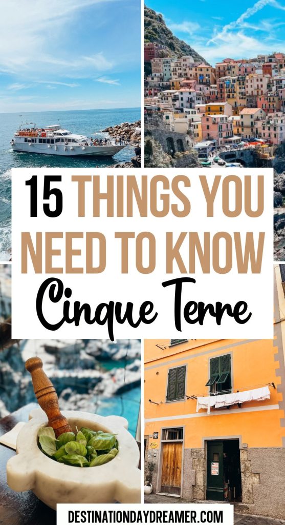 collage of cinque terre images with words overtop that read 15 things you need to know cinque terre' | Cinque Terre tips