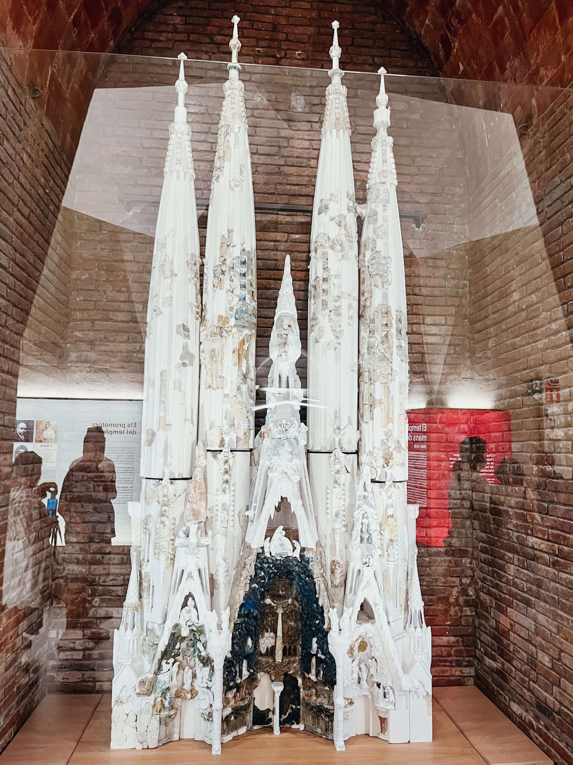 Pieced together white stone model of Sagrada Familia in the museum in Sagrada Familia