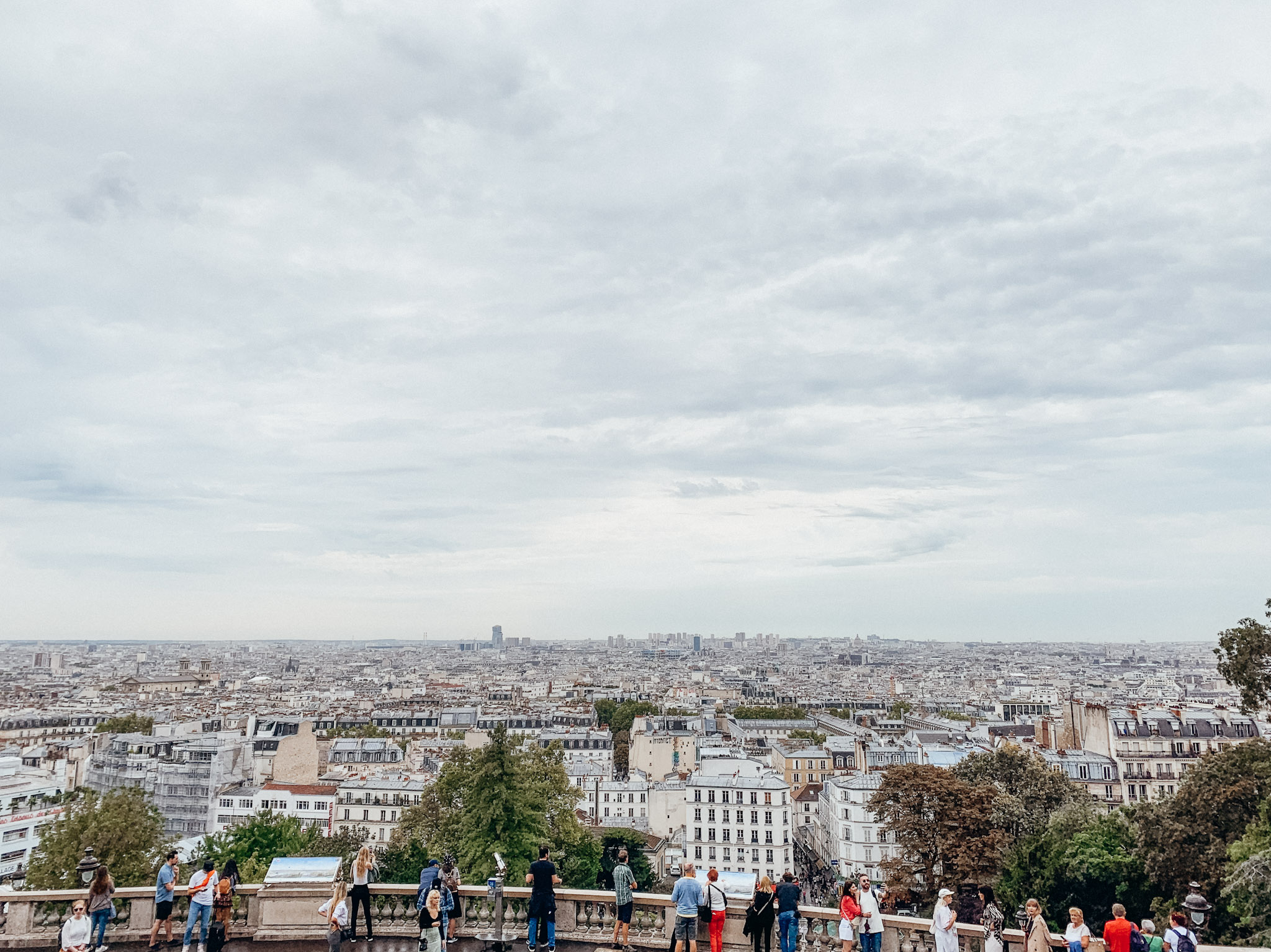Ariel view of Paris from Montmartre lookout